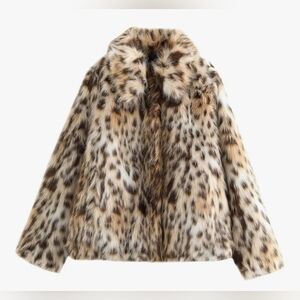 Women's Leopard Print Faux Fur Coat